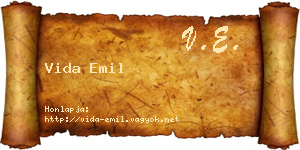 Vida Emil névjegykártya